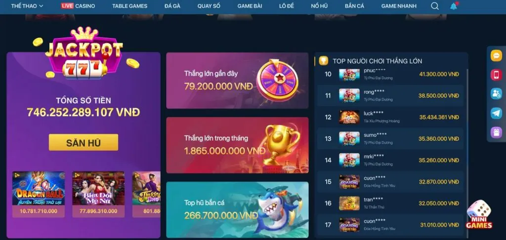 Các trò chơi đa dạng trên ứng dụng sv288 nổ hũ